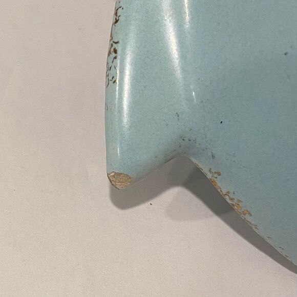 Vintage California Pottery Powder Blue Maple Leaf Nut / Candy Dish - Picture 4 of 6